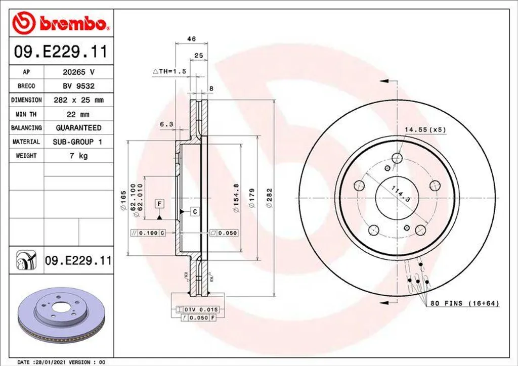 Éliminez les Vibrations : Disque de Frein Brembo pour Toyota OE 4351202390