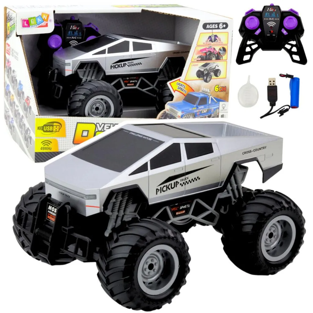 Voiture RC Télécommandée 4x4 Argent 1:16 Tout-Terrain Off-Road Haute Vitesse