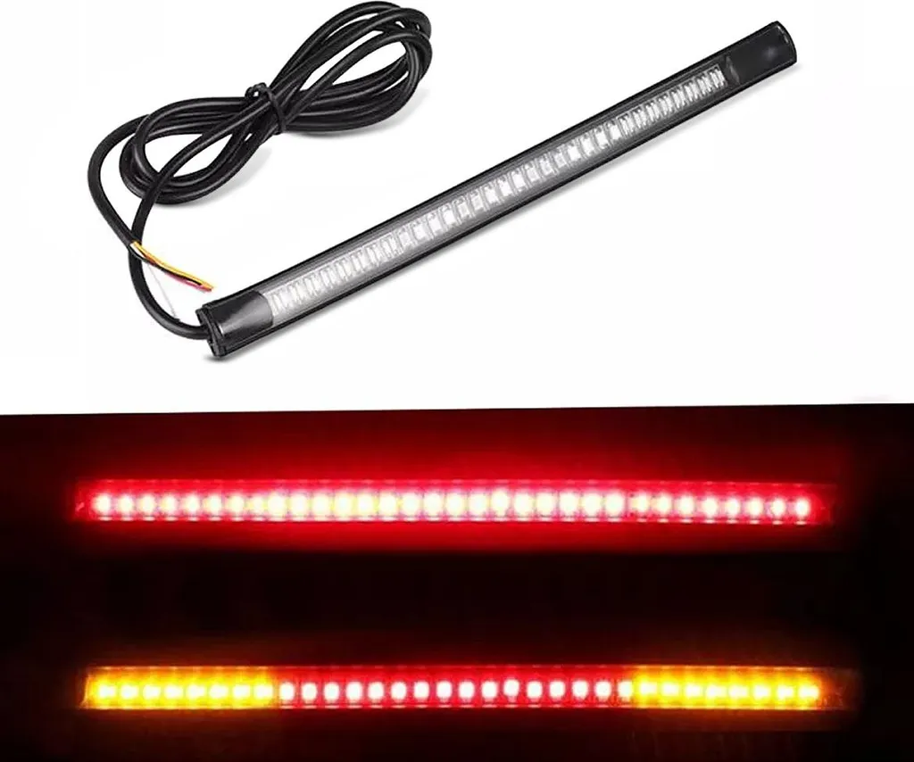 Feu arrière LED universel pour moto avec clignotants intégrés souples