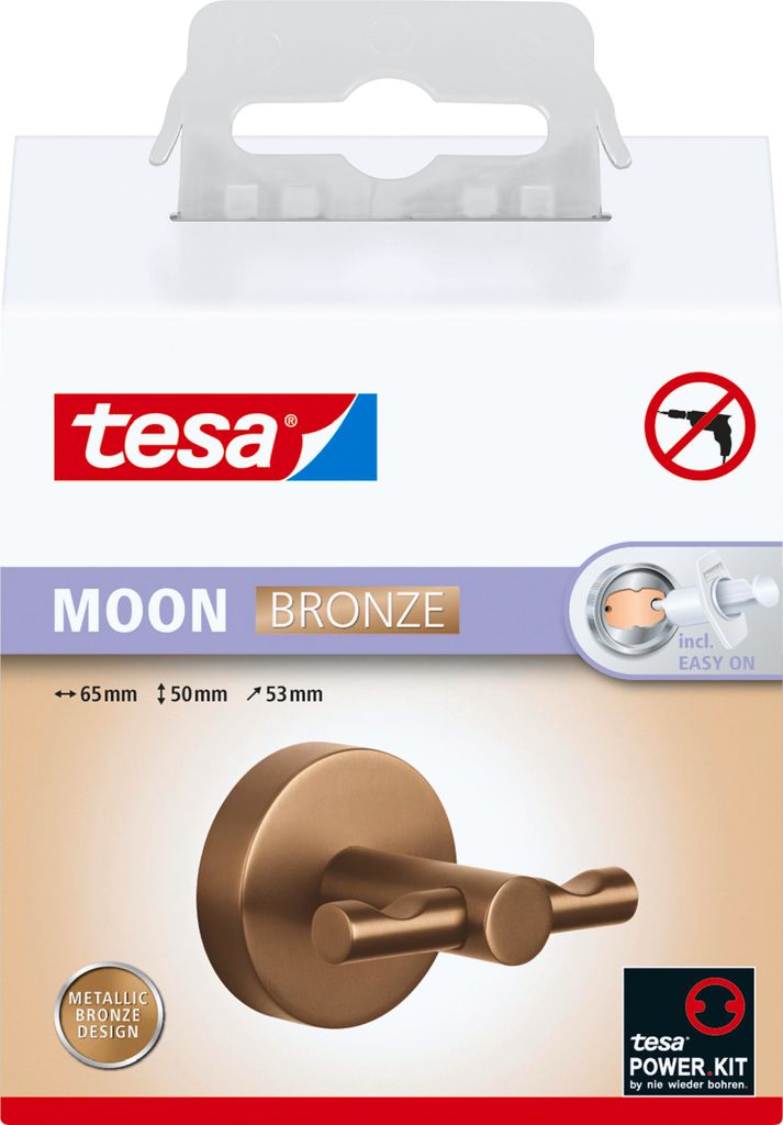 tesa MOON Bademantelhaken selbstklebender Wandhaken - 50 x Produktbild 