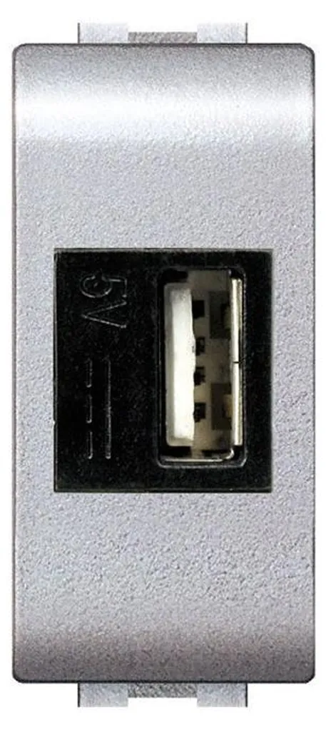 Bloc d'alimentation USB encastrable MyLife Gris avec 2 ports de charge