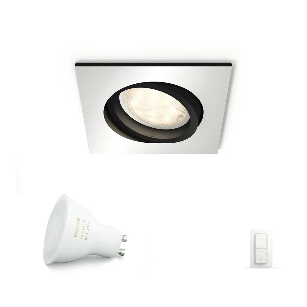 Spot LED Encastrable Carré Philips Hue Milliskin Argent White Ambiance - 3