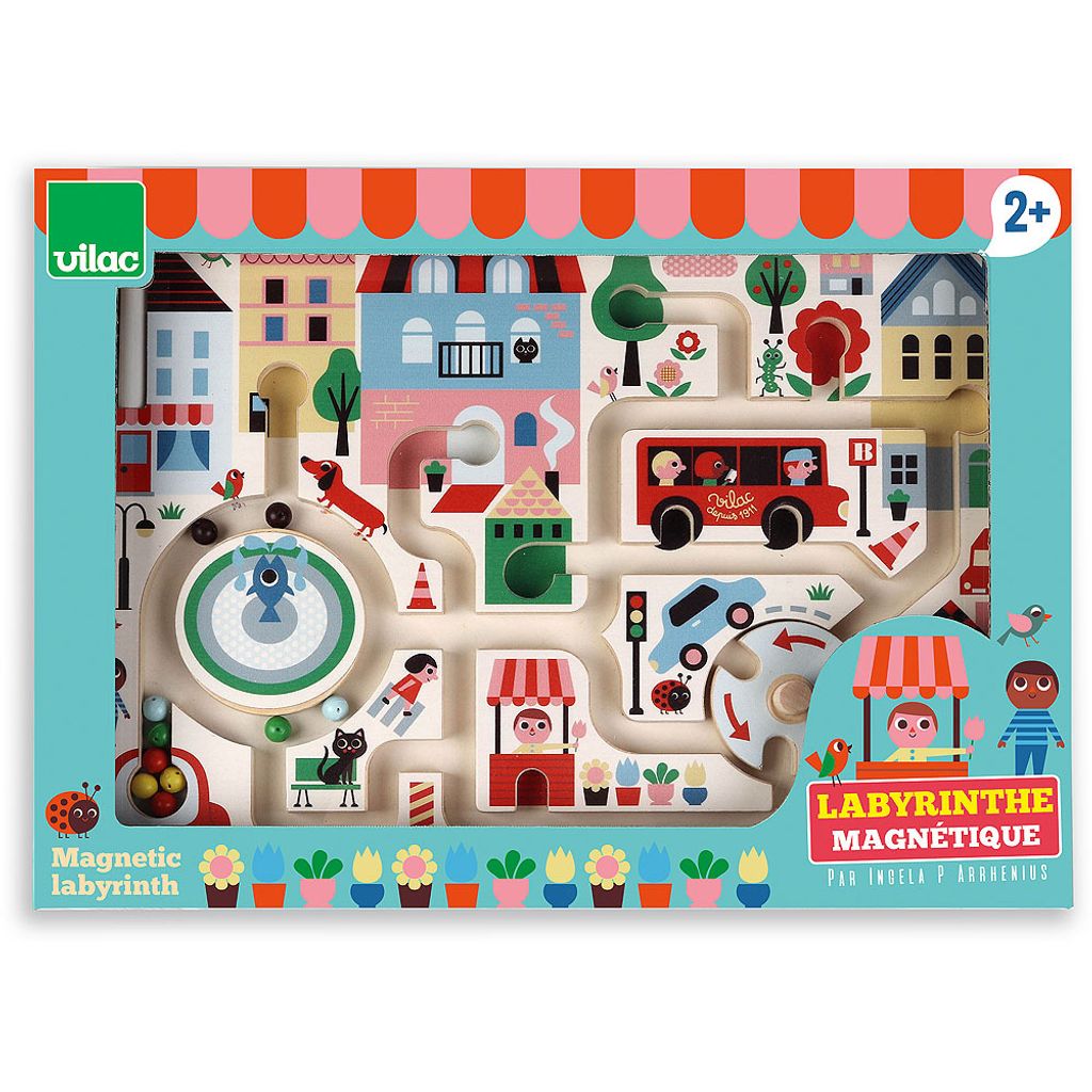 Vilac magnetisches Labyrinth Holzspielzeug Meine kleine Stadt pädagogisch