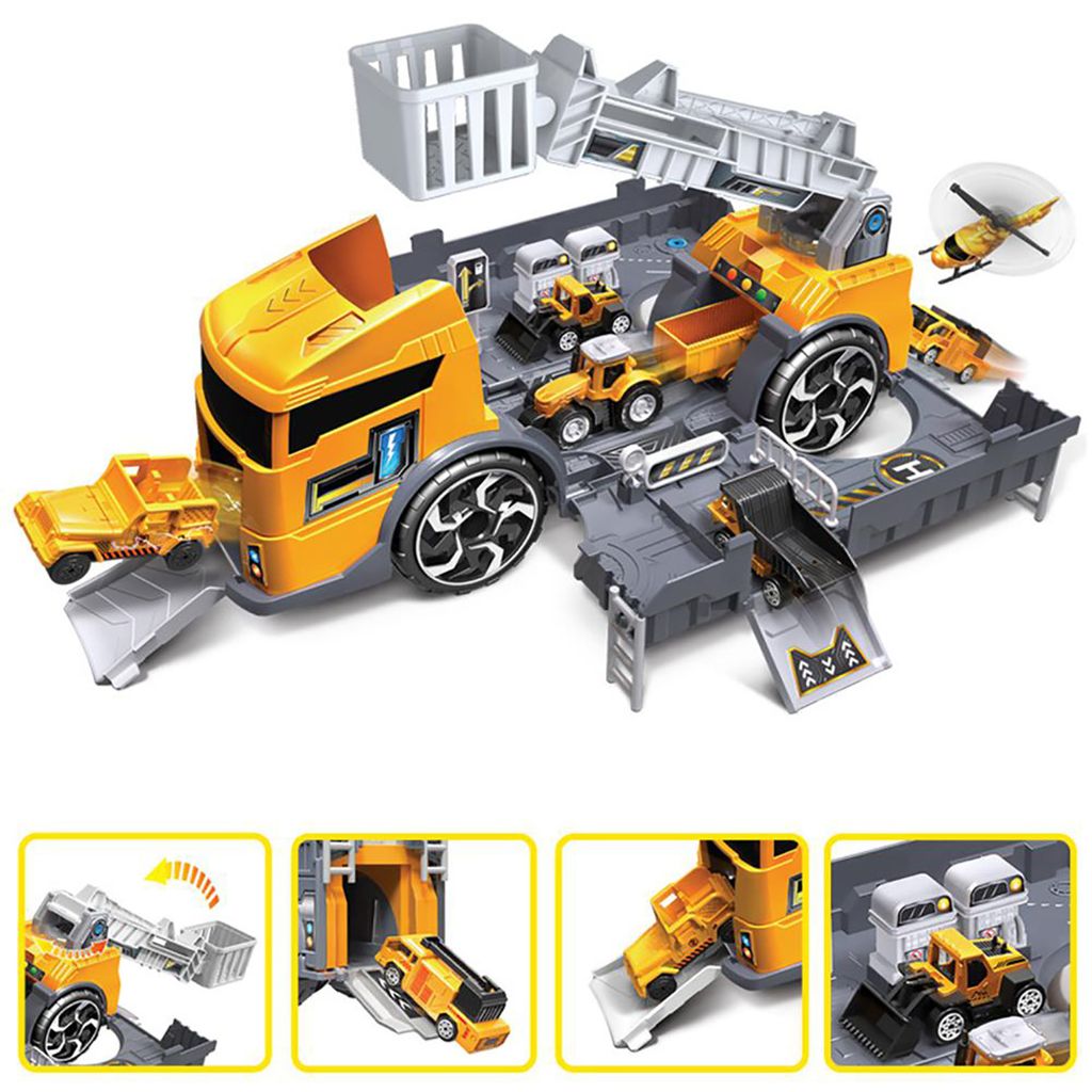 Kinderspielzeug Geschenk 1:24 LKW Engineer Fahrzeug Feuerwehrauto Parkhaus Truck 