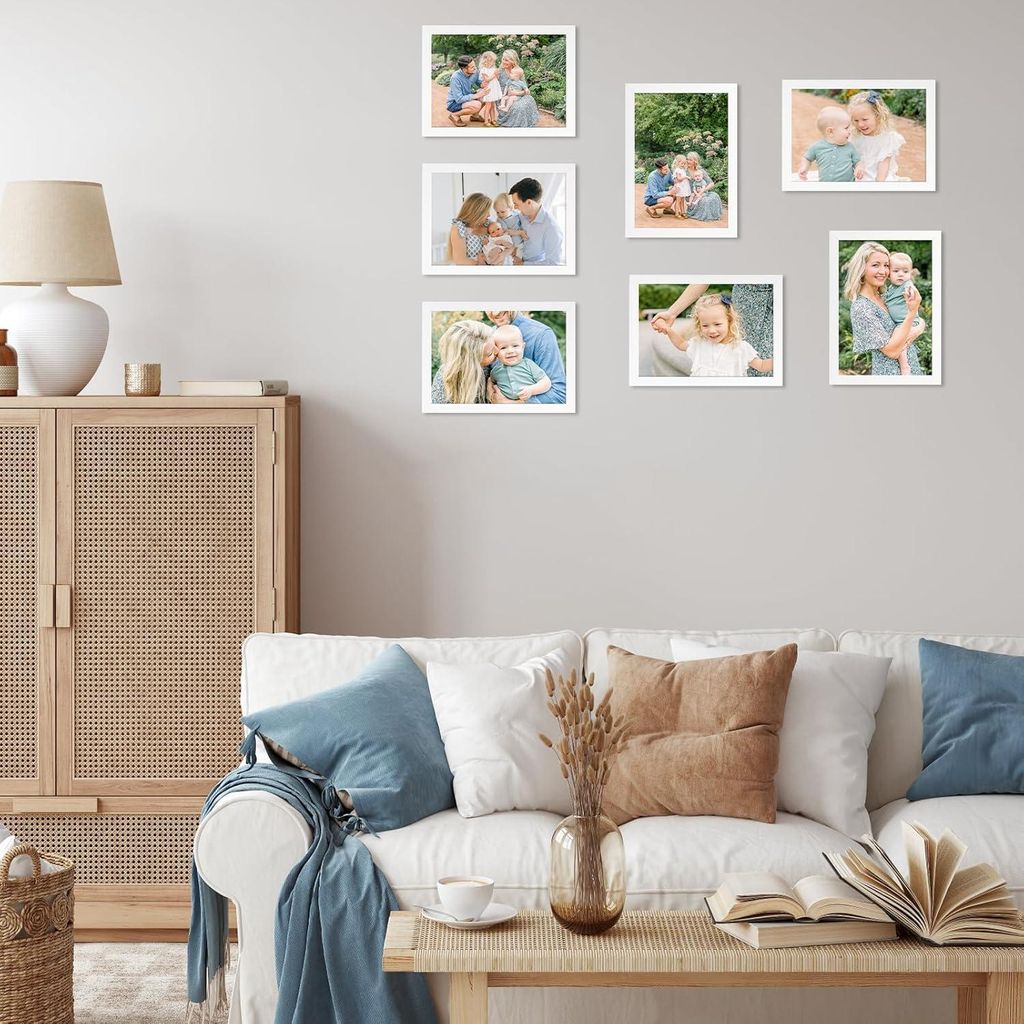 Set von 7 weißen Bilderrahmen A4 - vielseitig und stilvoll