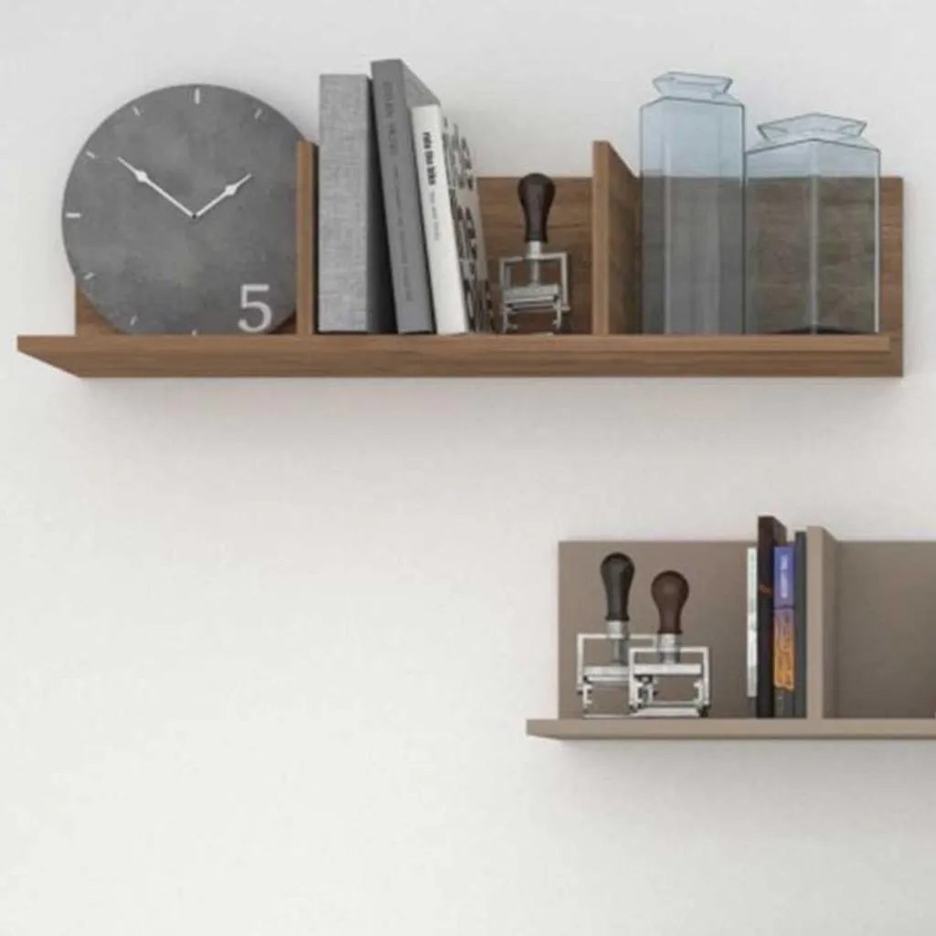 Petite étagère murale marron série Boost - Support déco format 22x20 cm - 2