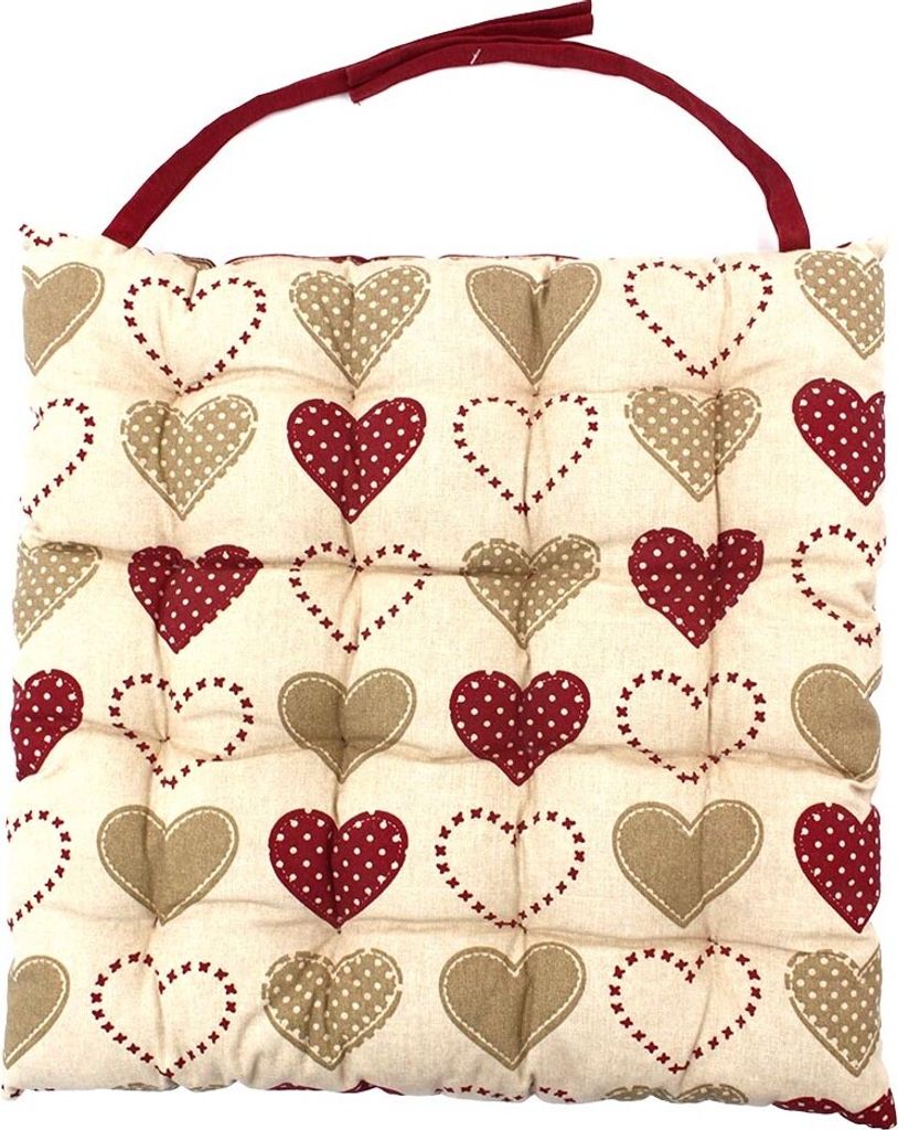 Home Elements Coussin de siège à motif de cœurs Quantité : Image du produit 