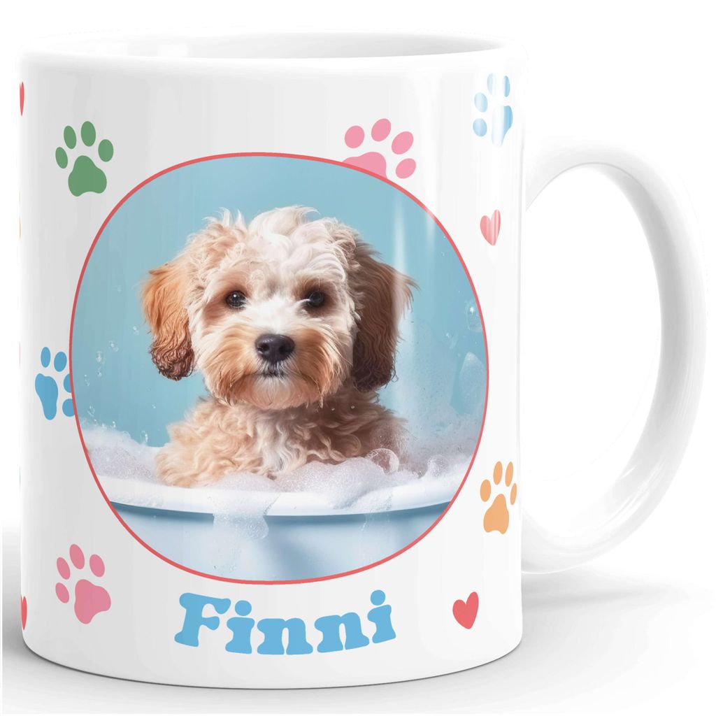 Hundetasse mit Name und eigenem Foto personalisierbar, Hunderassen A-Z, persönliche Geschenke Wunschbild Hundebesitzer Dog-Lover, Keramik SpecialMe