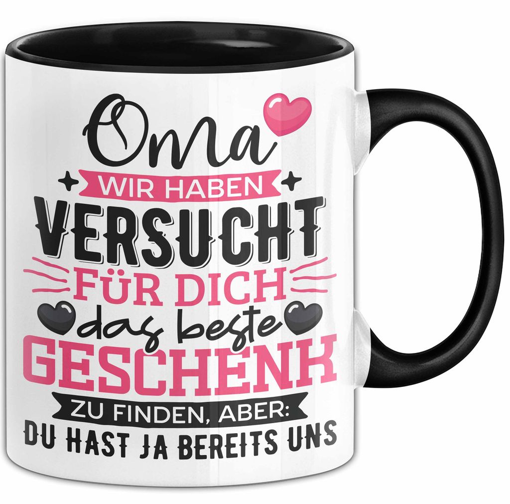 Geschenk Oma Tasse Muttertag Witzige Spruchidee Originell (Schwarz)