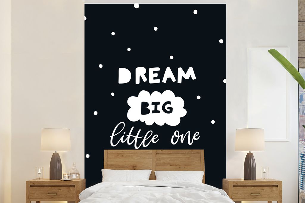 MuchoWow Fototapete für Wohnzimmer oder Schlafzimmer Wandtapete Vinyl Motivtapete Zitat - Traum - Kind - Jungen - Mädchen - Baby - 195x300 cm -...