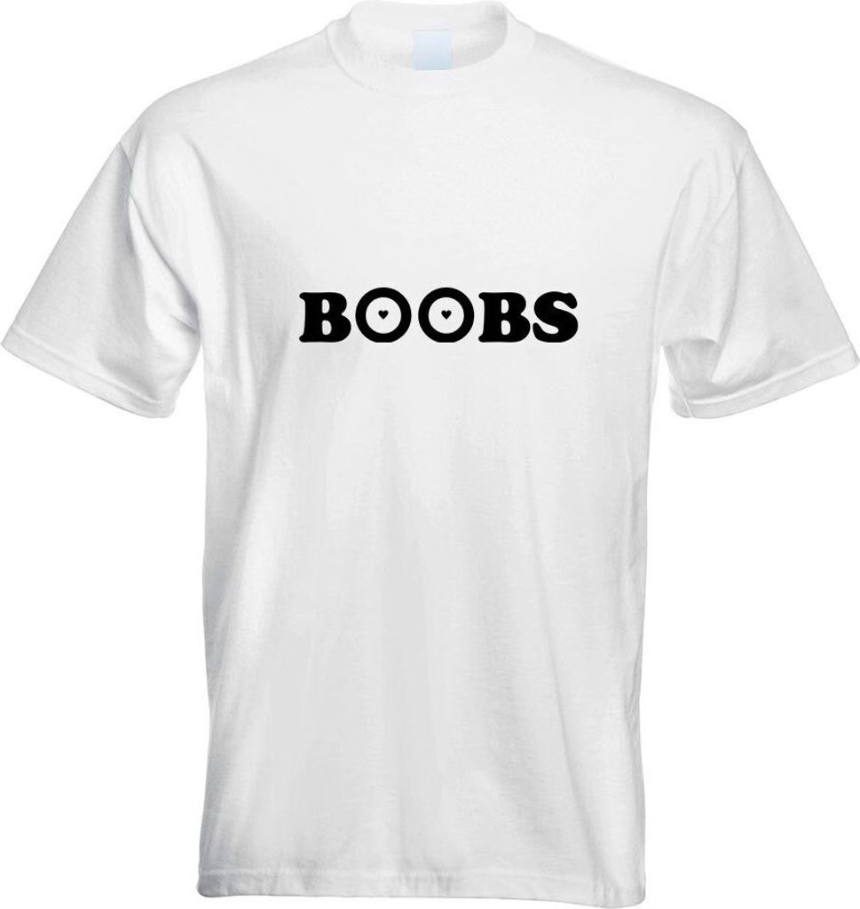 Kiwistar - T-Shirt - Weiss - Boobs Motiv Bedruckt Funshirt Design Print - mit Motiv Bedruckt - Funshirt Design - Sport - Freizeit - Herren - XXL