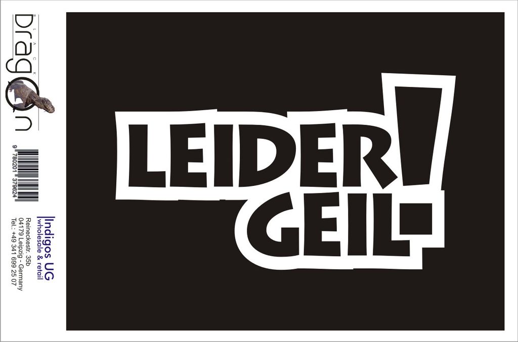 Aufkleber / Autoaufkleber - JDM / Die cut / Auto / OEM - Leider geil! - 190x110 mm gelb - Heckscheibe / Heckscheibenaufkleber