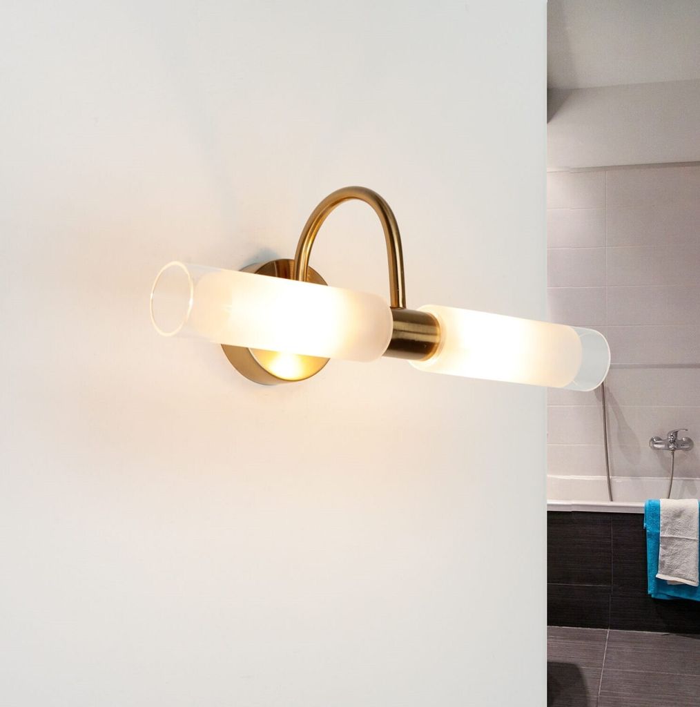 Spiegelleuchte Badezimmer in Messing 2x G9
