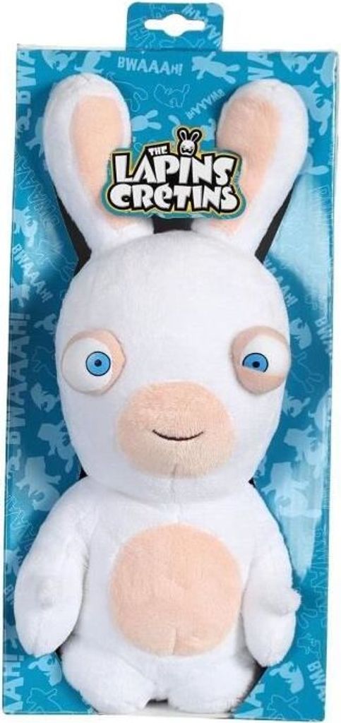 Plüschtier Lapins Crétins Sonores, 28 cm, Weiß, Mund Geschlossen