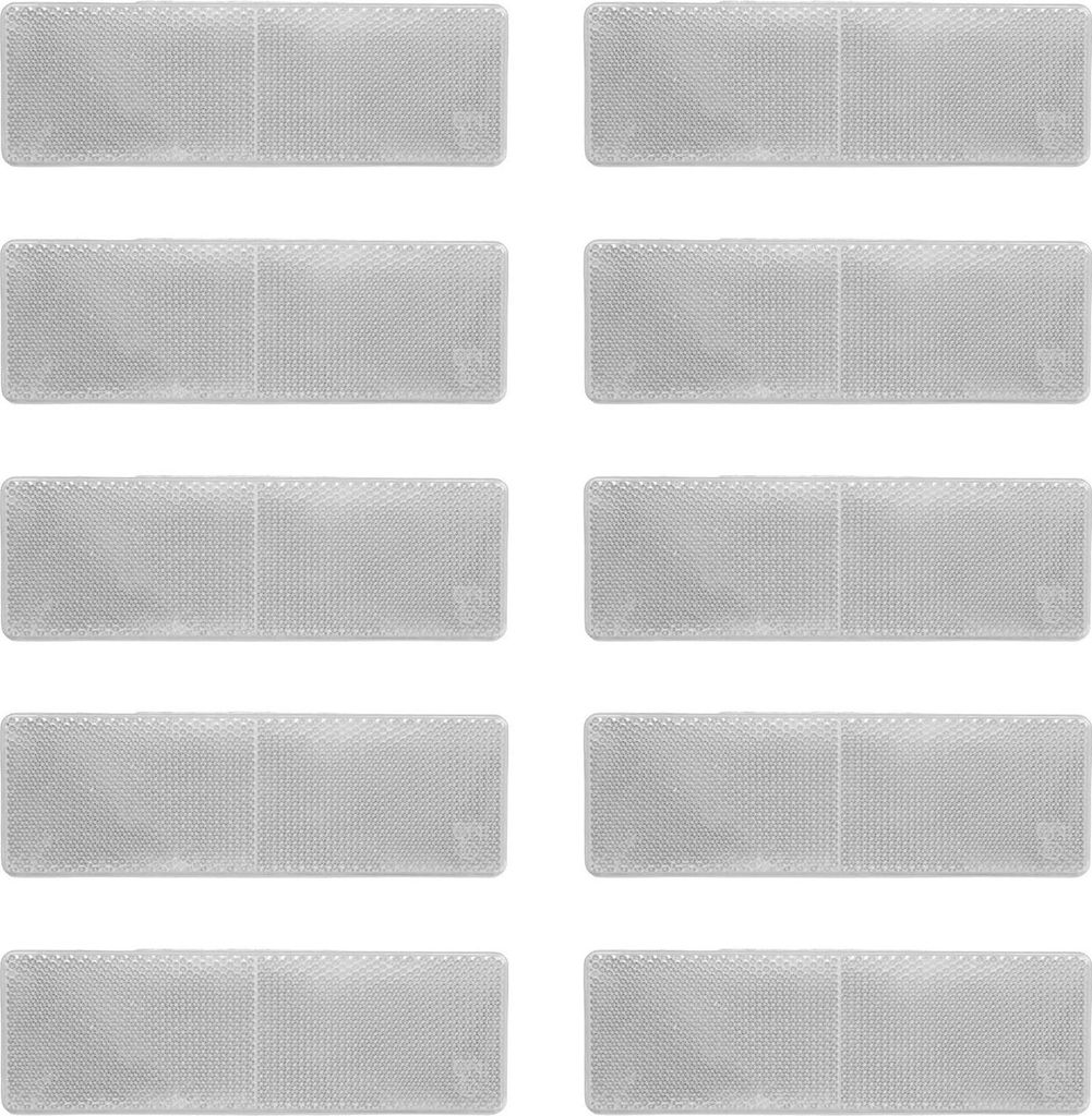 10 Stück rechteckige Reflektoren, 48 x 148 mm, hohe Sichtbarkeit, selbstklebender Sicherheitsreflektor für Anhänger, LKW, Traktor, Boot, Motorra...