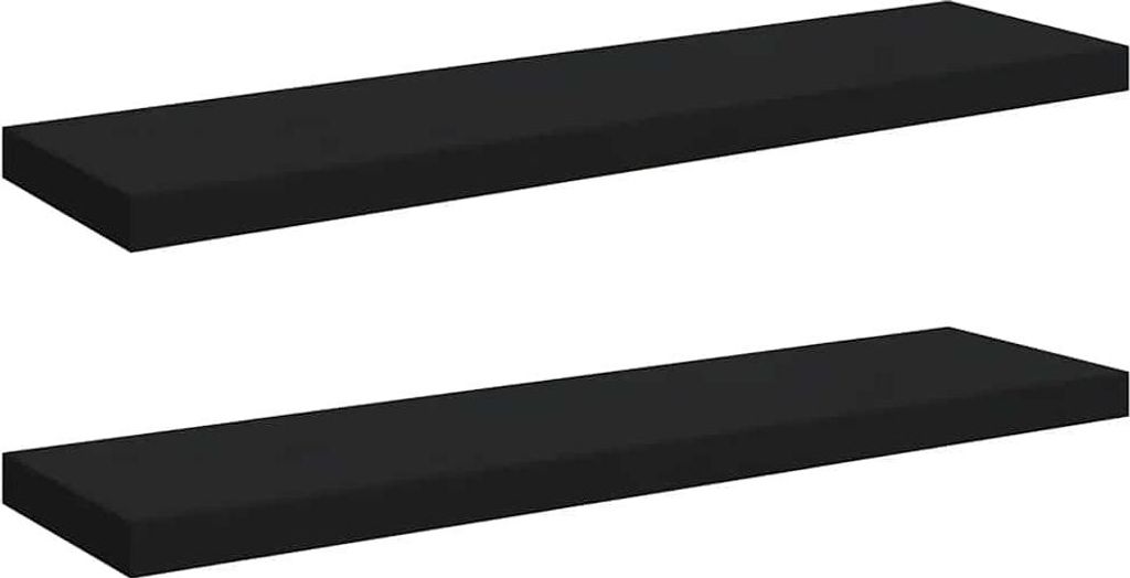 vidaXL Plovoucí police 2 ks černé 90x23,5x3,8 cm MDF Obrázek produktu 