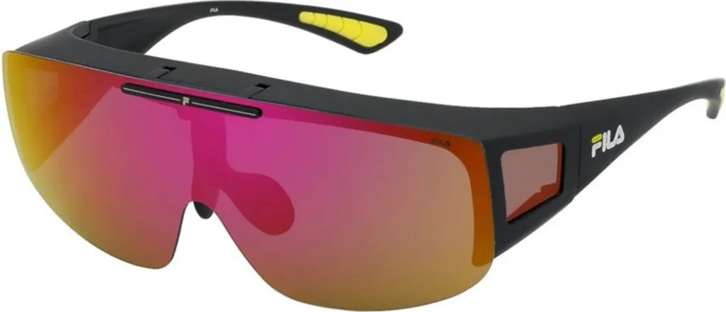 Lunettes de soleil Fila SFI126 avec monture noire et verres teintés