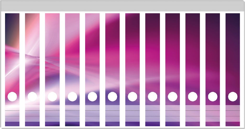 Wallario Ordnerrücken Sticker, selbstklebend für schmale Ordner, 12 Stück, Motiv Abstrakte Formen und Linien in pink lila