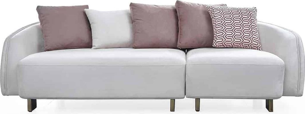 Sofagarnitur Große Sofa Polstersofa Stoffsofa Rosa Dreisitzer Set 4tlg