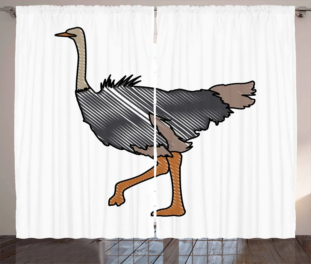 ABAKUHAUS Tenda Rustica 280x245 cm: Stile Striped Doodle Bird per Camere