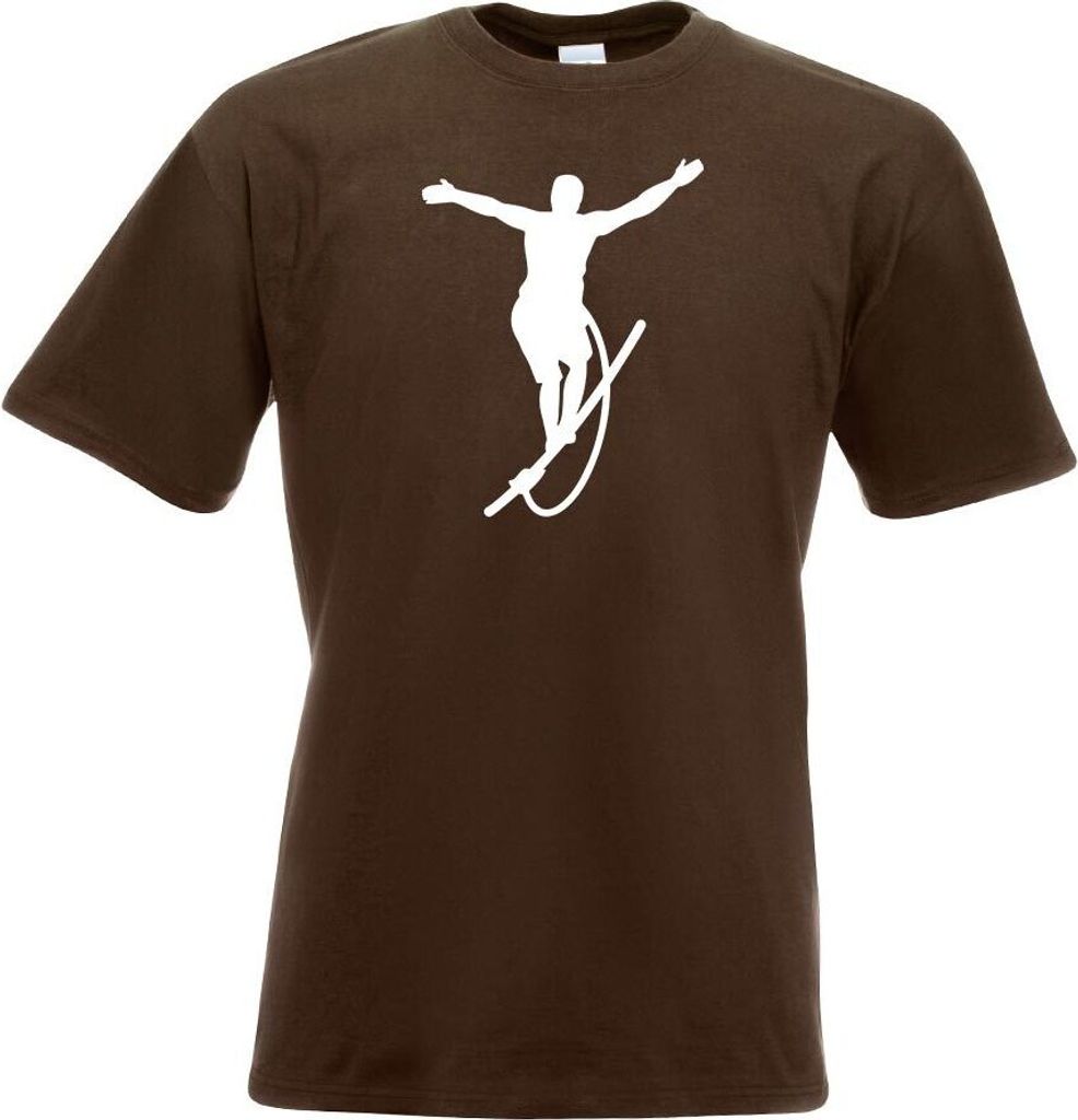 Kiwistar - T-Shirt - Chocolate - Seiltanz Laufen Sport Figur Motiv Bedruckt Funshirt Design Print - mit Motiv Bedruckt - Funshirt Design - Sport - ...