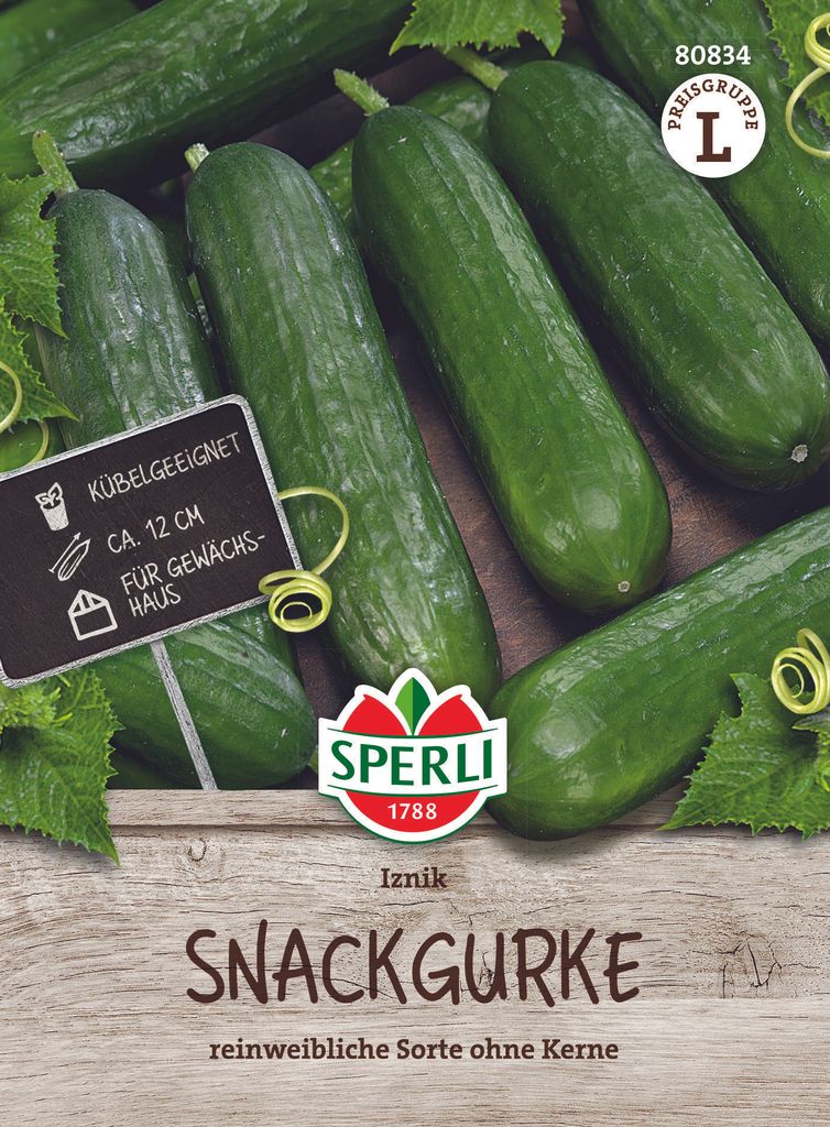 SPERLI Snackgurkensamen Iznik F1 Cucumis sativus 5 Pflanzen Produktbild 