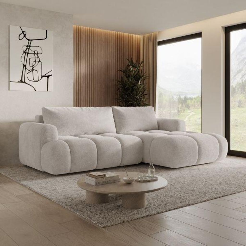 Canapé d'angle MORELLO Cloud en bouclé avec mécanisme DL, Image du produit 