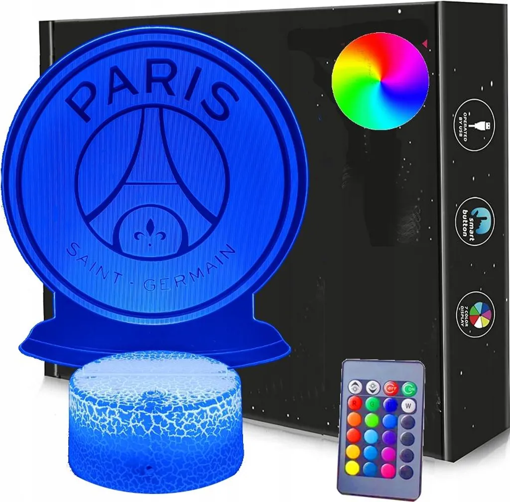 Lampe 3D PSG à Commande Tactile et Télécommande 16 Couleurs Changeantes
