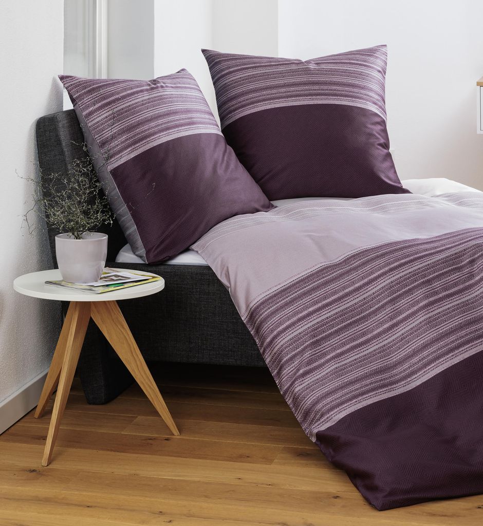 Janine Design Mako-Satin-Bettwäsche-Garnitur moments 98124 Farbe beere rosa Größe 135x200+80x80