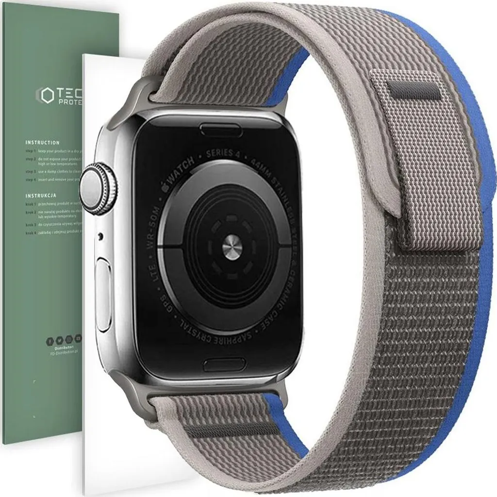 Cinturino Tech-Protect Nylon Blu Grigio per Apple Watch SE 9 8 7
