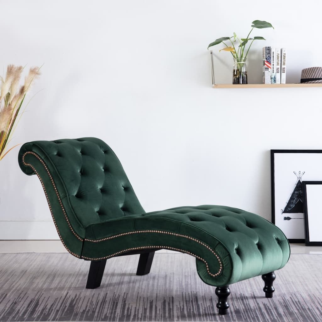 Möbel Chaiselongue Grün Samt - Recamieren 248610