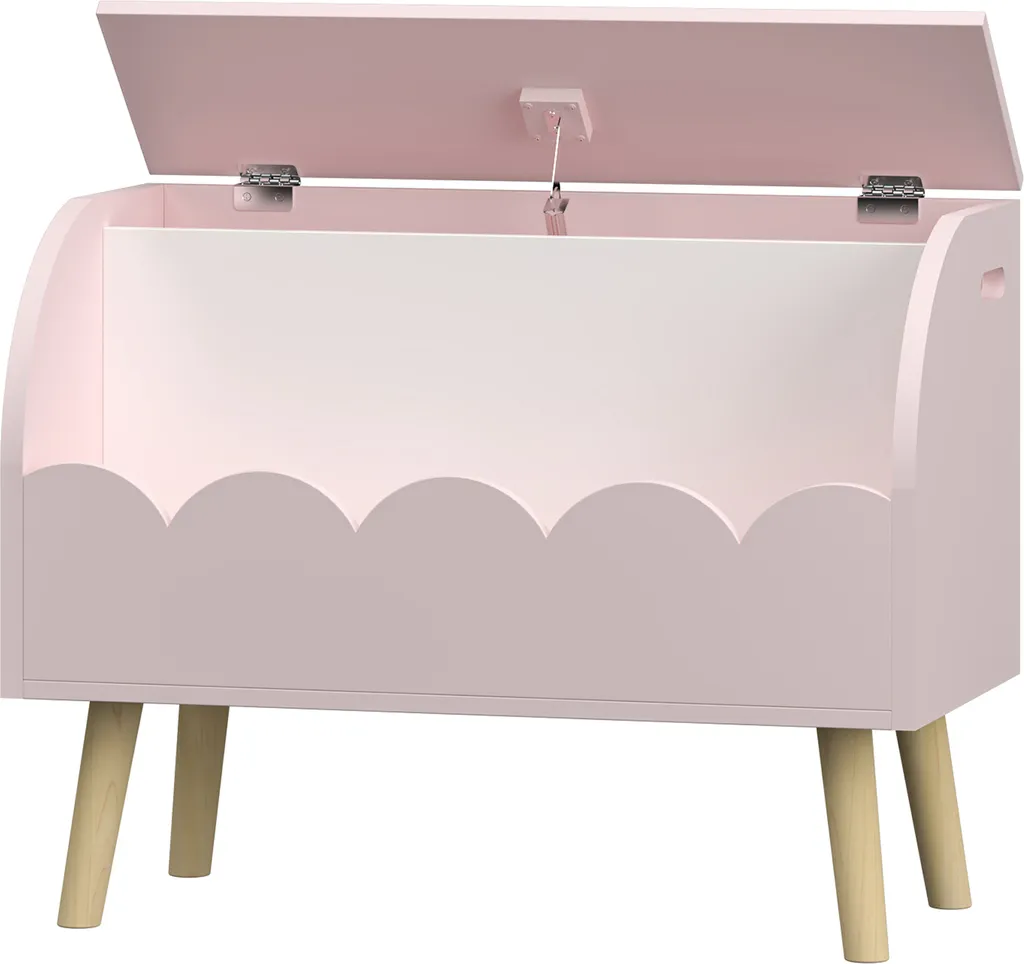 Rangement jouets chambre enfant Vestnes design ondulé 60 cm blanc