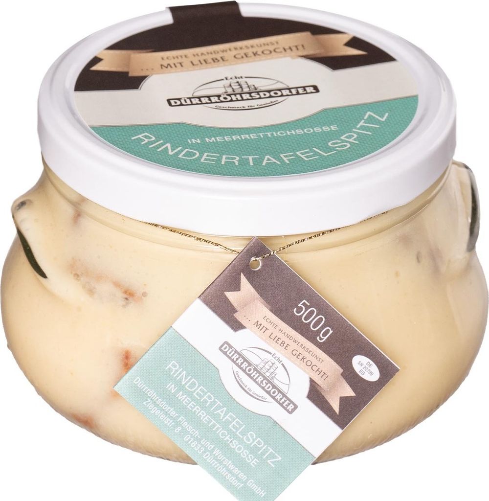Rinder-Tafelspitz in Meerrettichsoße im Glas 500g – Produktbild 