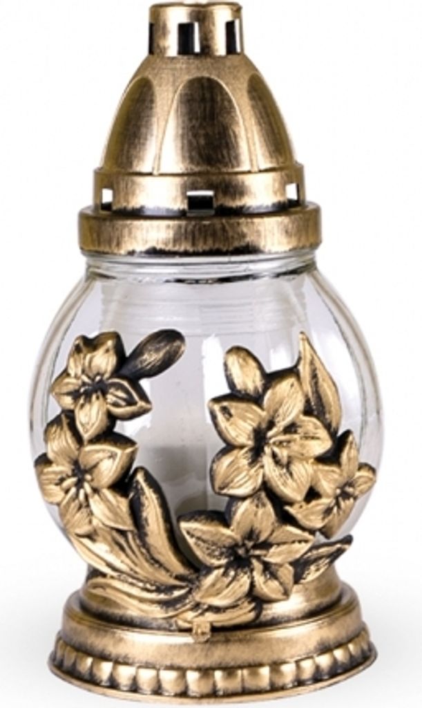 Nohel Garden Glass lampada da cimitero FLOWER GOLD vetro Immagine del prodotto 