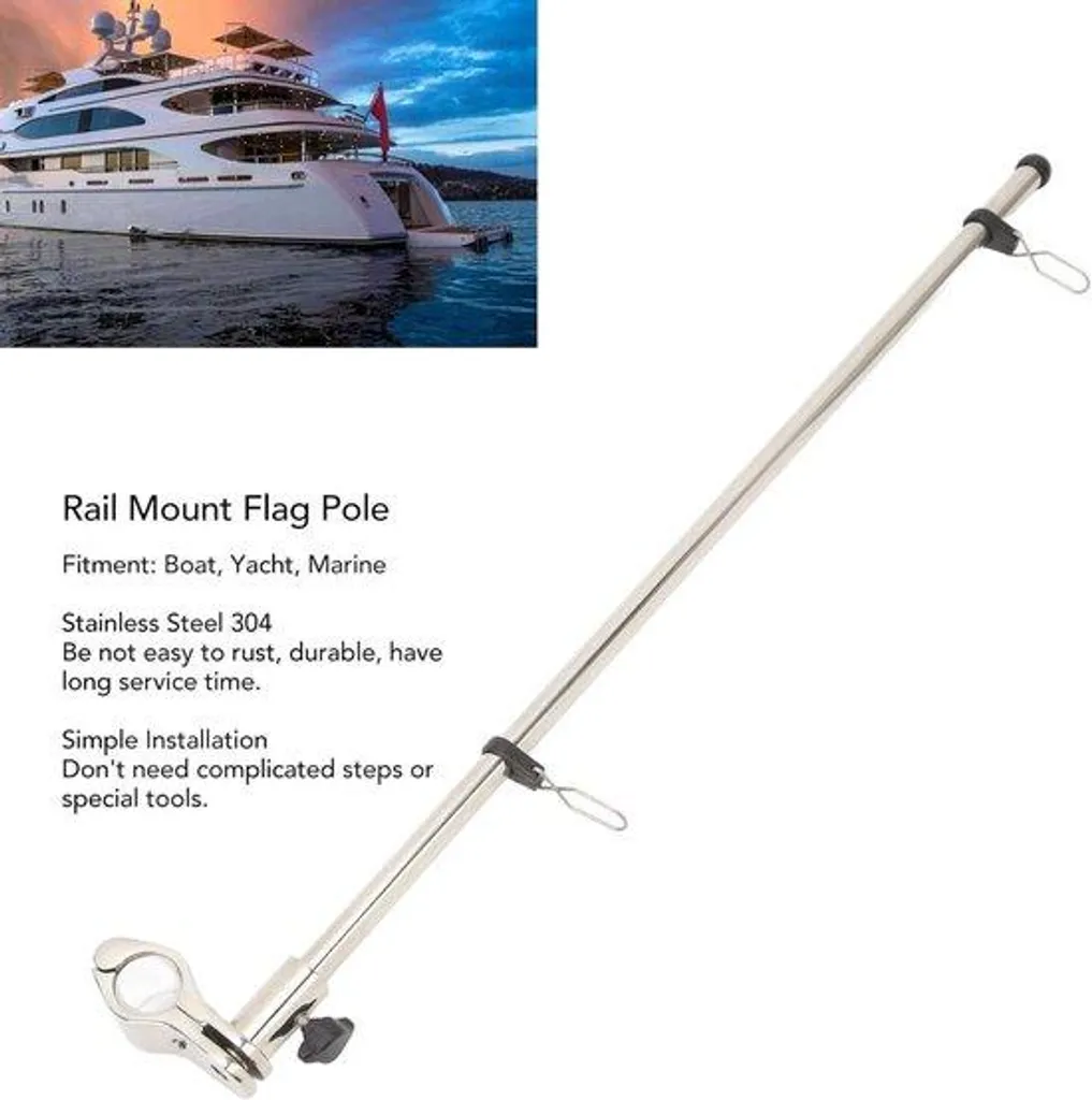 Support de drapeau nautique pour balcon de bateau réglable 22 à 25 mm