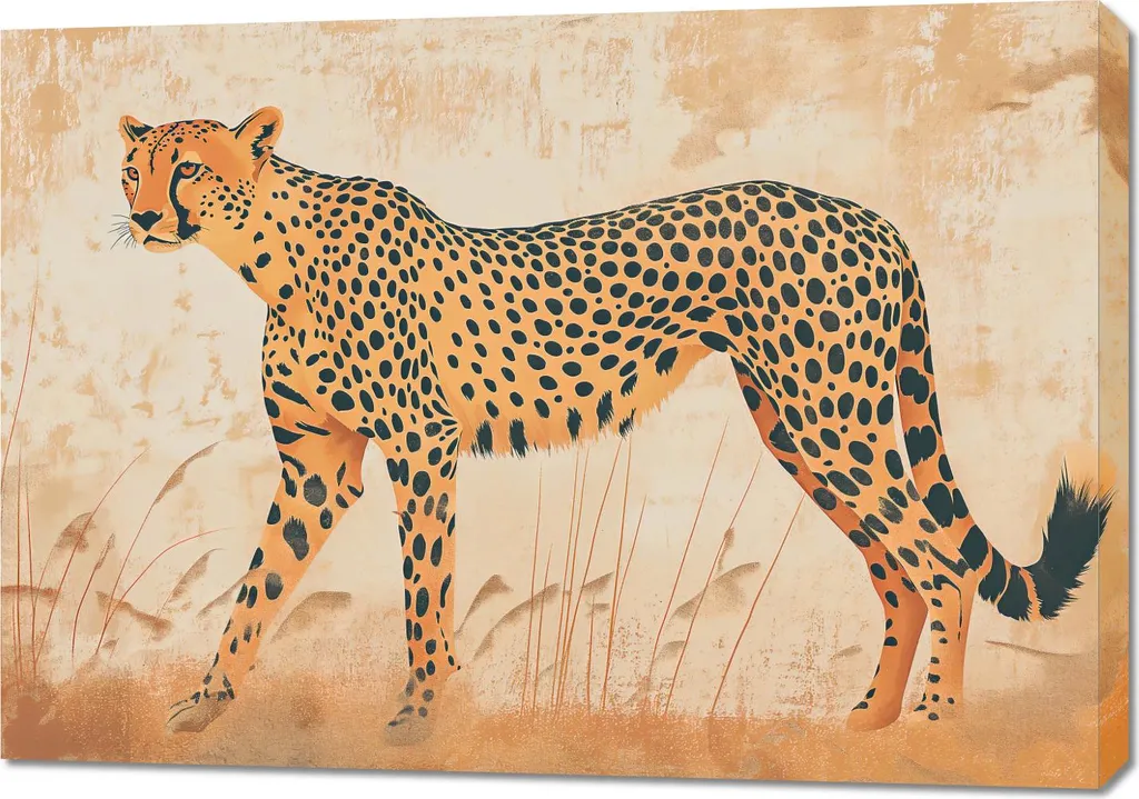 Tableau Guépard en mouvement 100x70 cm - Décoration Murale de Salon Chic