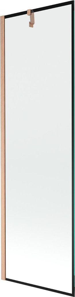 Mexen Next Badewannenwand 1-flügelig 60 x 150 cm, schwarzes Muster, gebürstetes Kupfer - 895-060-000-00-70-65