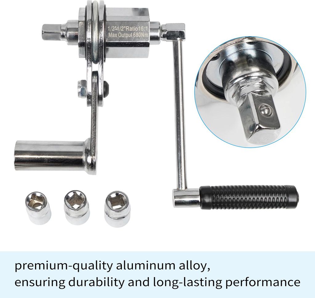 Drehmoment-Vervielfältigungsschlüssel-Sets mit 17 mm/19 mm/21 mm Stecknüssen, Aluminiumlegierung, robust, zum Entfernen und Installieren von Rei...