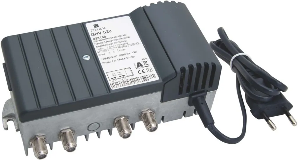 Amplificateur TV de Maison Triax GHV 520 BK pour Signal TNT et Câble 20dB