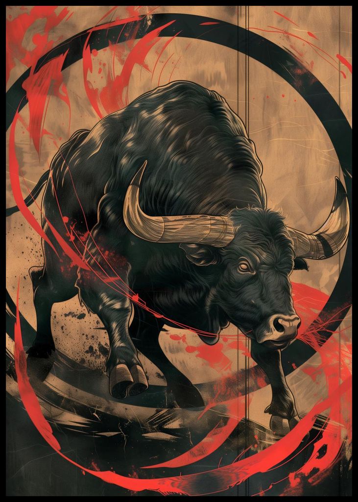 Plakat 59,4x84,1cm Stier Unbeugsamkeit
