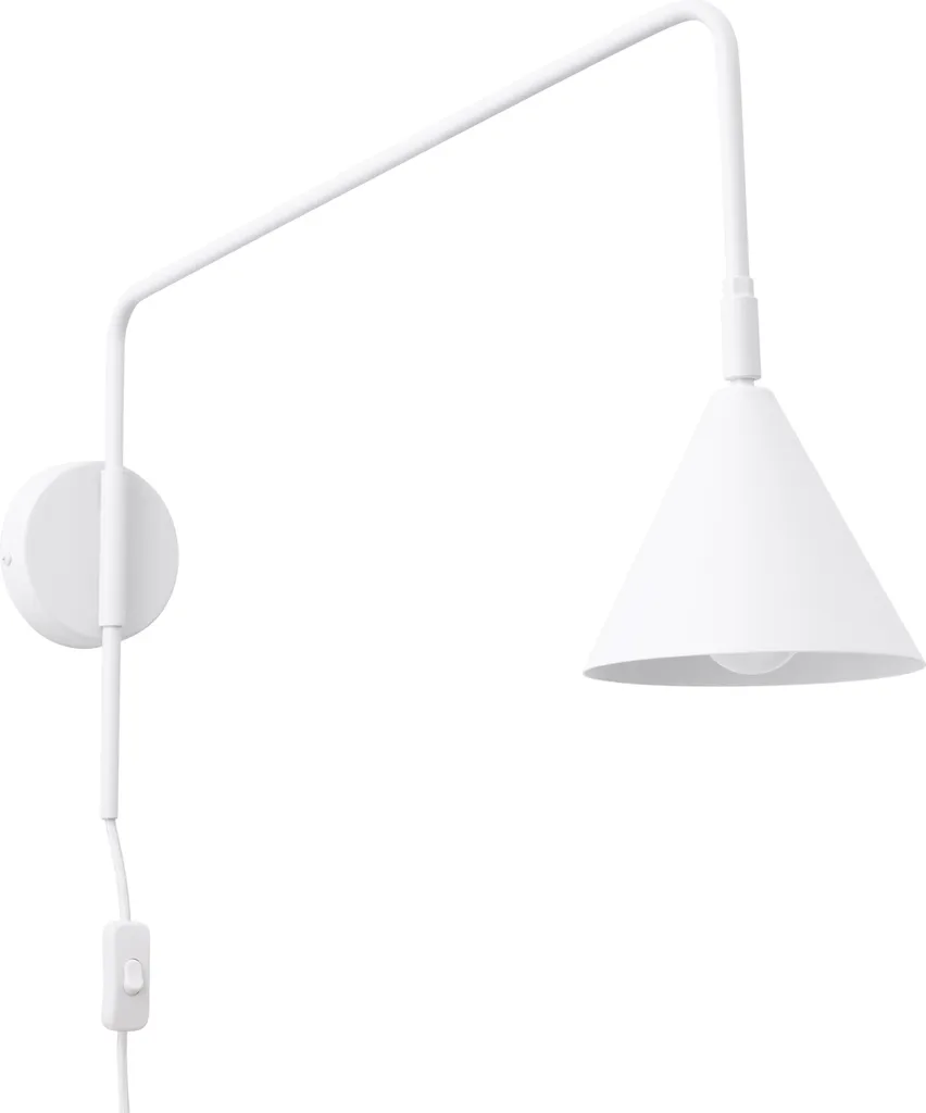 Applique en Acier Blanc NOX 61cm avec Douille E14 Chic et Robuste