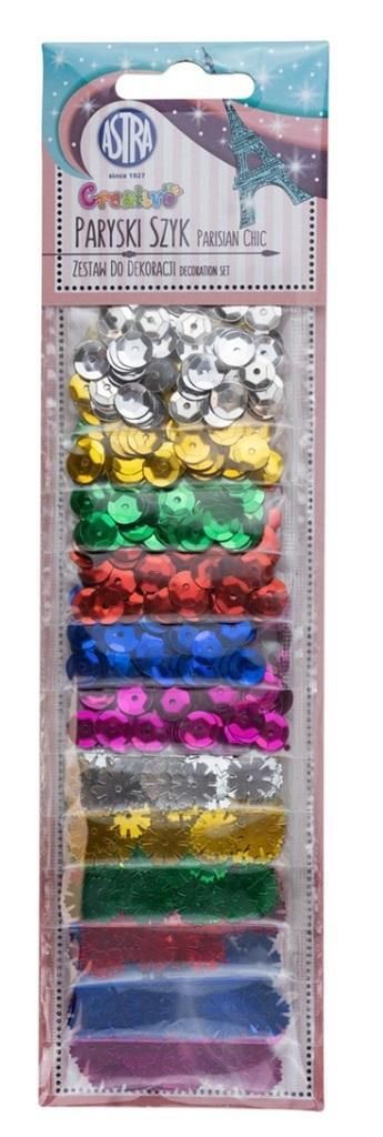 CREATIVO Deko-Set (Pailletten 12 Farben) PARISIAN CHIC, 335120002