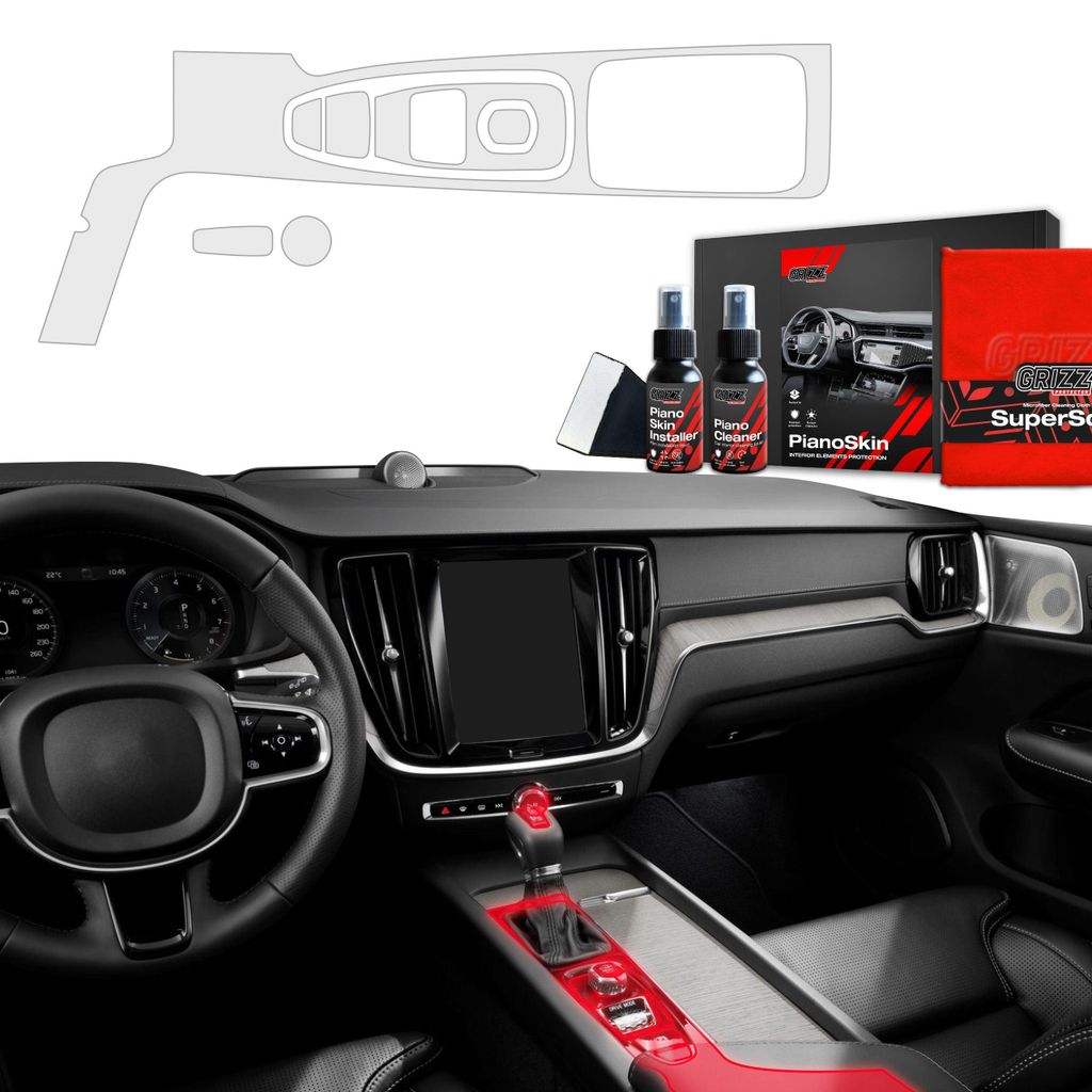 7in1 Mittelkonsole Schutzfolie Grizz Protector für Volvo S60 (2018-2025) Matt