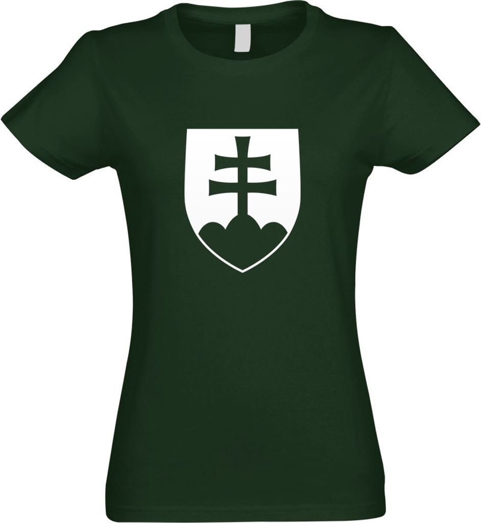 Kiwistar - T-Shirt tailliert - Damen - flaschengrün - Slowakei Wappen - mit Motiv Bedruckt - Funshirt Design - Sport - Freizeit - Damen - M