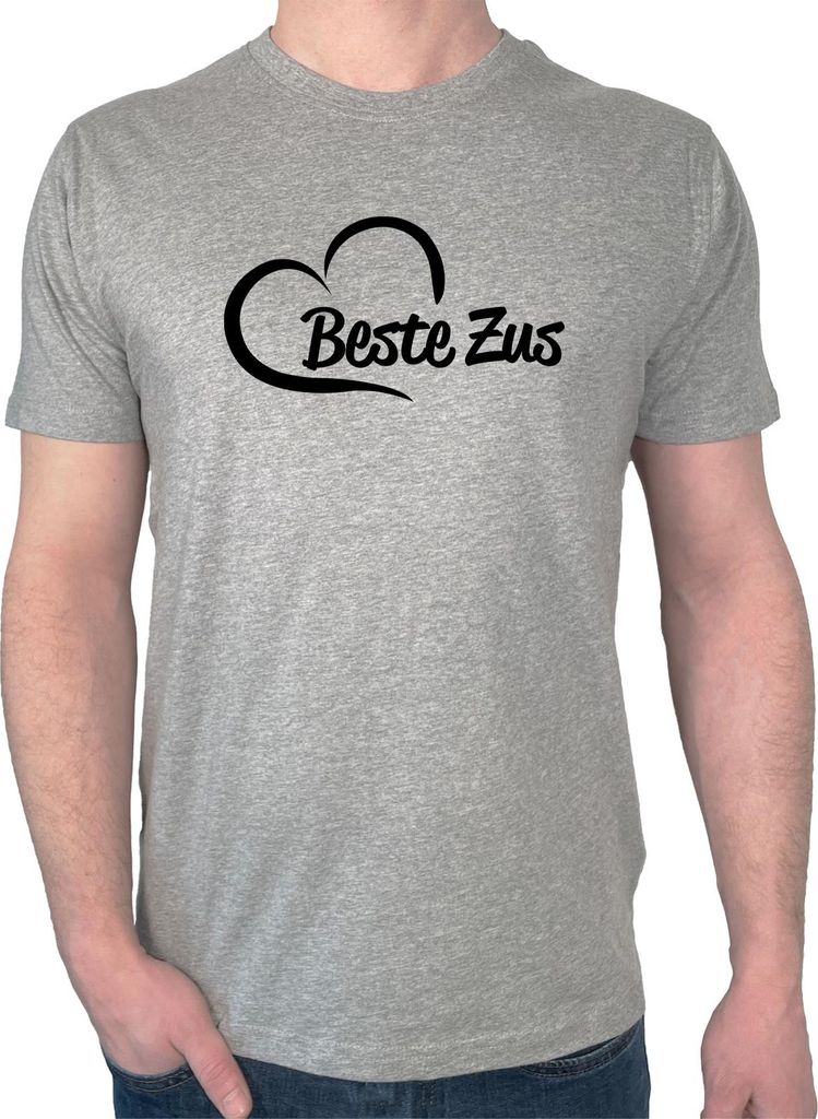 Huuraa Herren T-Shirt Beste Zus Hart L Sport Grey Bio Baumwolle Fairtrade Herrenshirt Geschenkidee