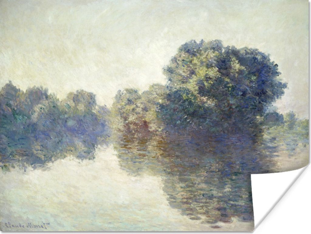 MuchoWow Poster Die Seine bei Giverny - Gemälde von Claude Monet 120x90 cm - Wandbild