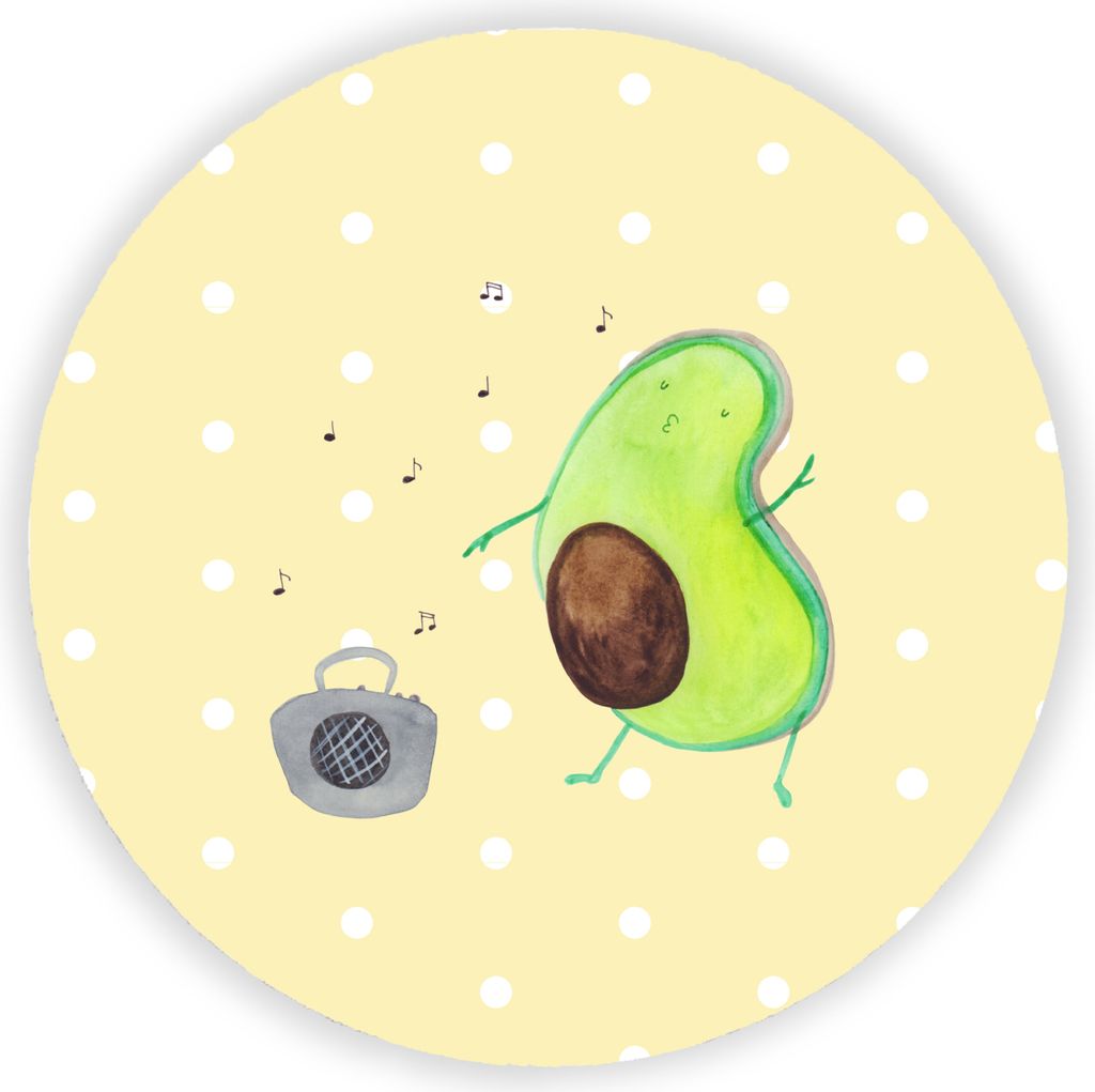 Mr. & Mrs. Panda magnet Avocado Tanzen - Gelb Pastell - Geschenk, für kühlschrank, Kühlschrankmagnet, Whiteboard, Feier, Musik, Singen, Party, p...