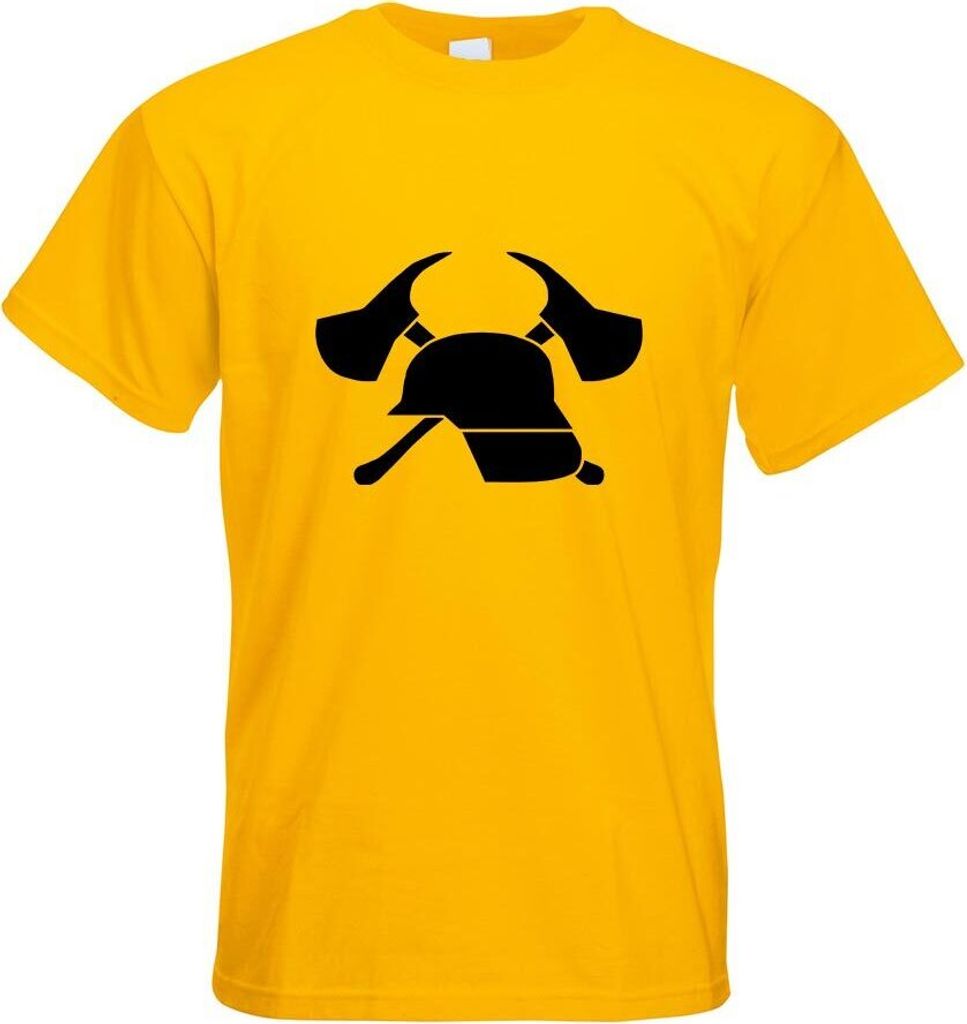 Kiwistar - T-Shirt - gelb - Feuerwehr Motiv2 Motiv Bedruckt Funshirt Design Print - mit Motiv Bedruckt - Funshirt Design - Sport - Freizeit - Herre...