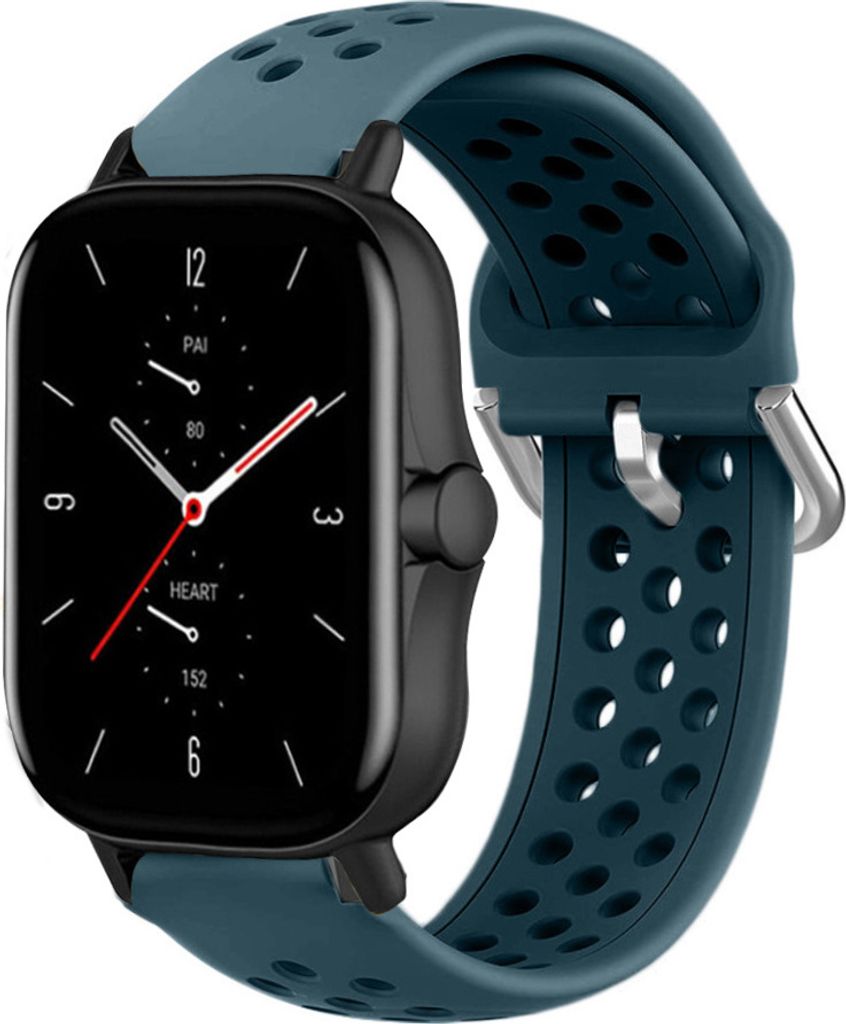 Strap-it Amazfit GTS 2 Silikonarmband mit Löchern (Felsengrün)