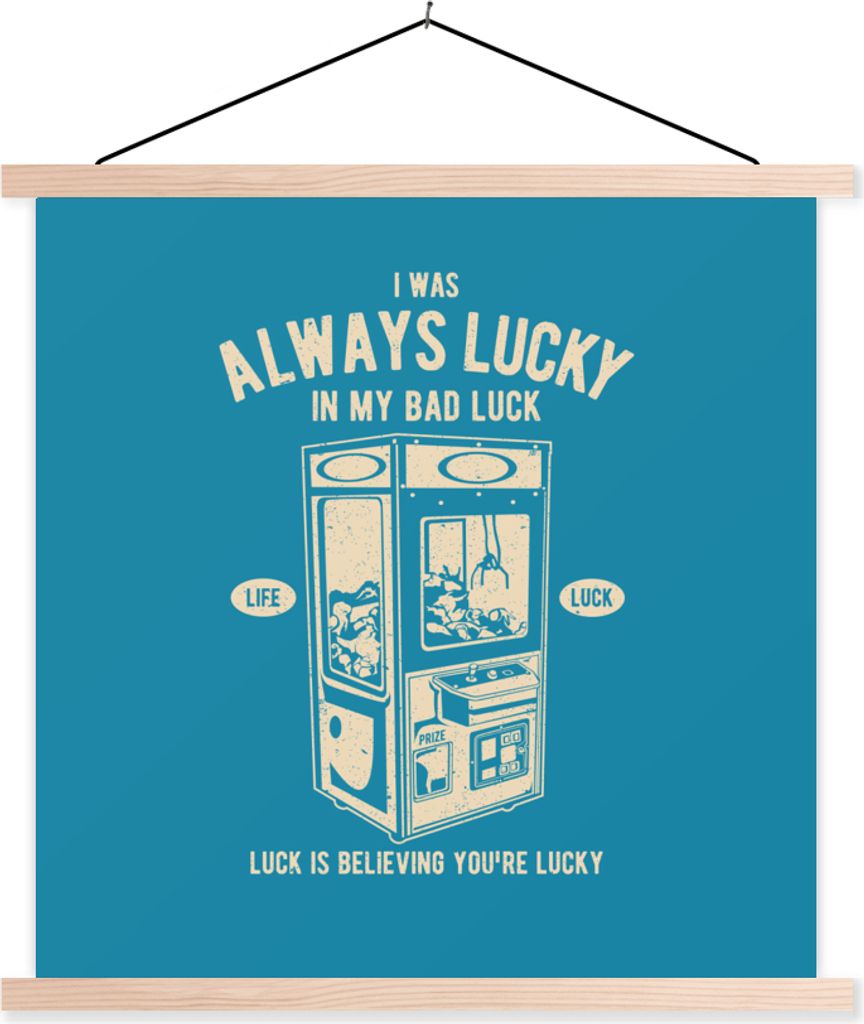 MuchoWow Textilposter Greifer - Blau - Vintage 120x120 cm mit holzfarbenen Rahmen - Textil-Poster